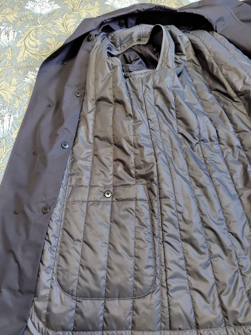 黒ステンカラーコート　ジェイプレスＪプレスライナー付きLL