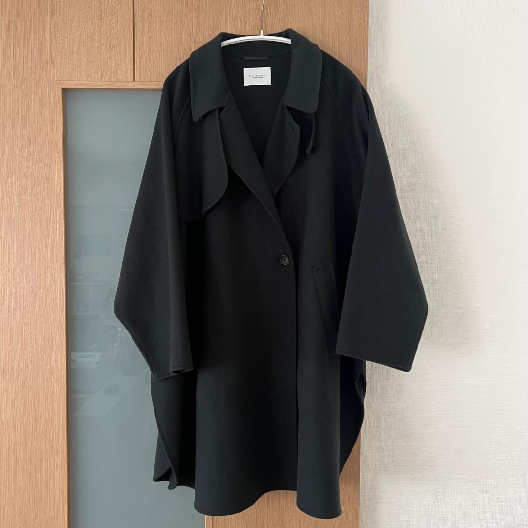 Beauty & Youth リバー ポンチョ コート Dark Green M