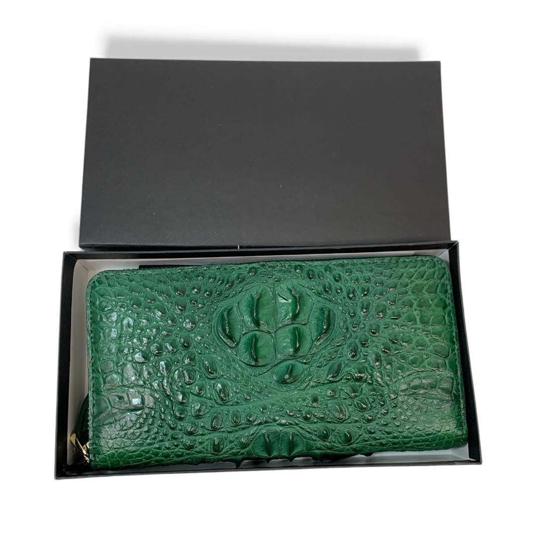 ▲ 未使用 クロコダイル RODANIA 長財布 グリーン 希少カラー