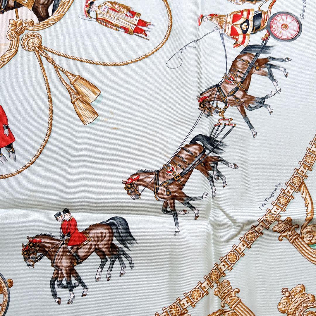 エルメス カレ90・THE ROYAL MEWS(王室の馬小屋)ライトグリーン - メルカリ