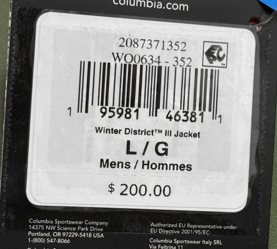 新品 コロンビア タイタニウム District IIIスノージャケットUS:L