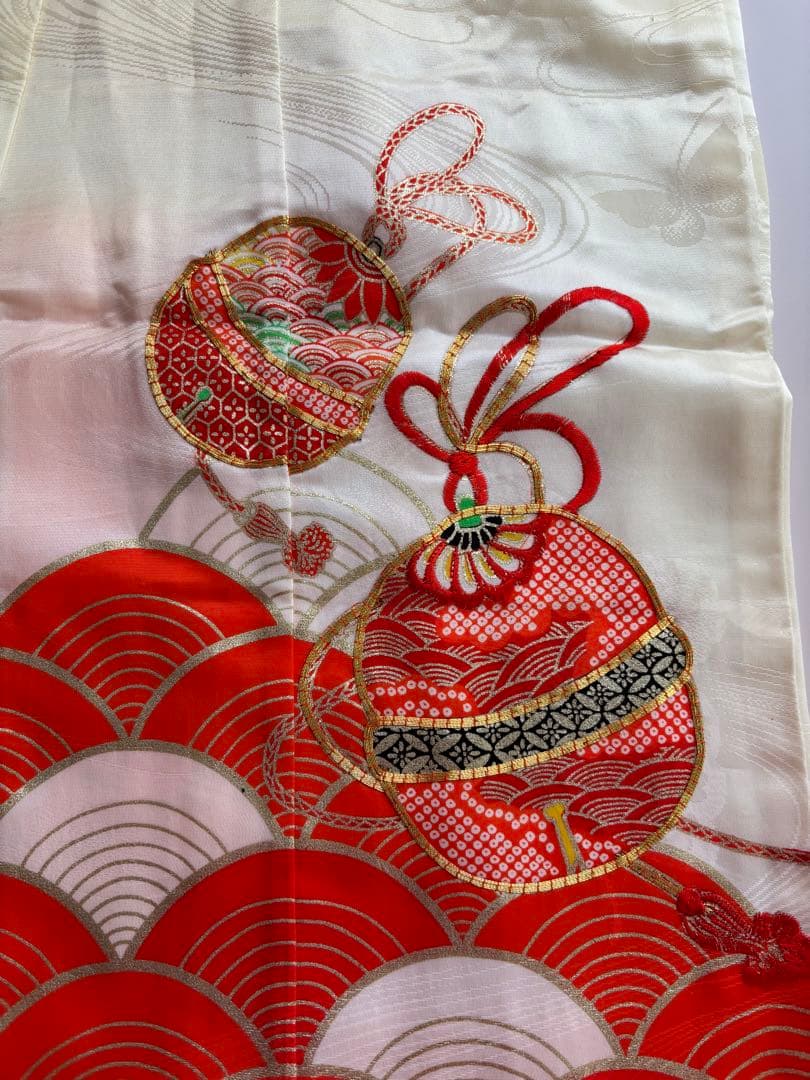 【値下げ】7歳　女の子用フルセット　裾除け　正絹　七五三　金刺繍入り　他小物付き