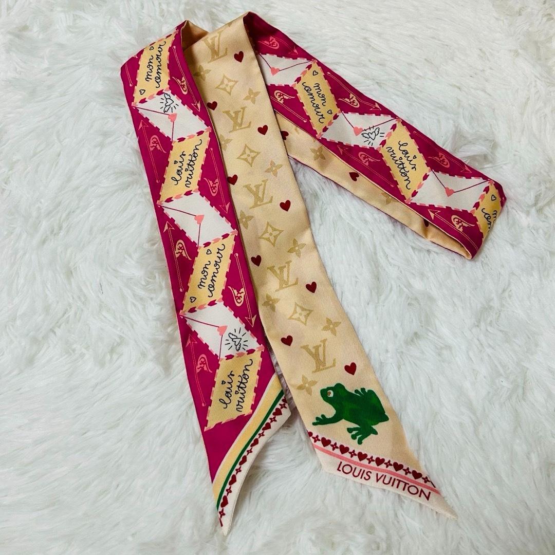ルイヴィトン ラブレター スカーフ ピンク レディース リバーシブル