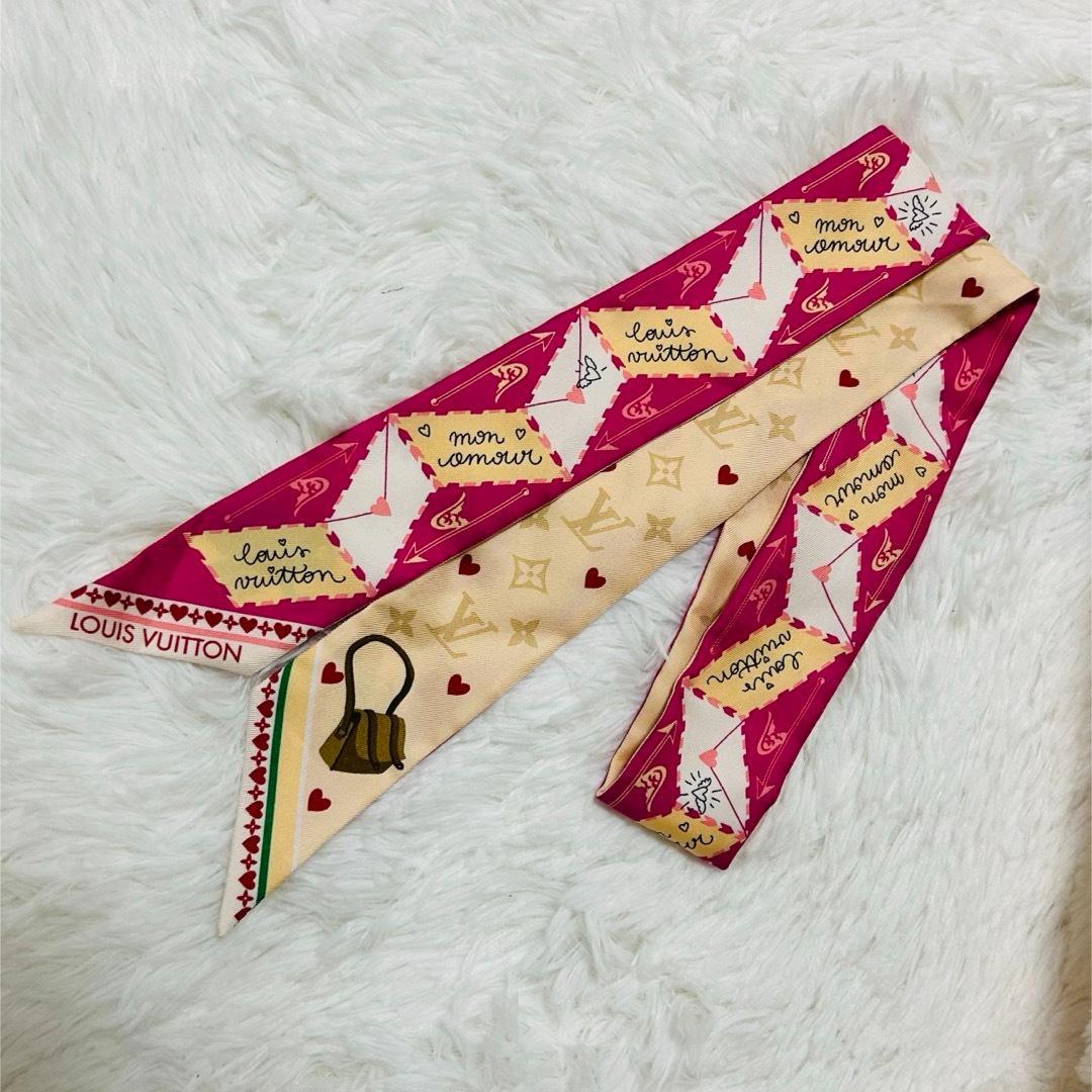 ルイヴィトン ラブレター スカーフ ピンク レディース リバーシブル