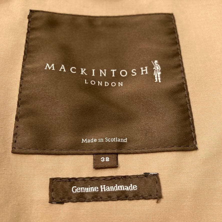 【大人気】マッキントッシュロンドン ゴム引きコート 茶タグ 38 ベージュ