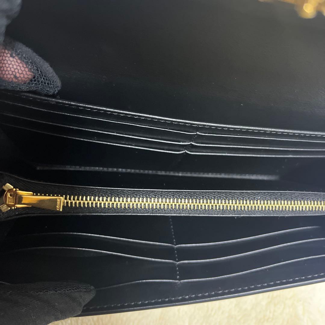 美品　使用期間わずかCELINE トリオンフ黒 レザー 長財布