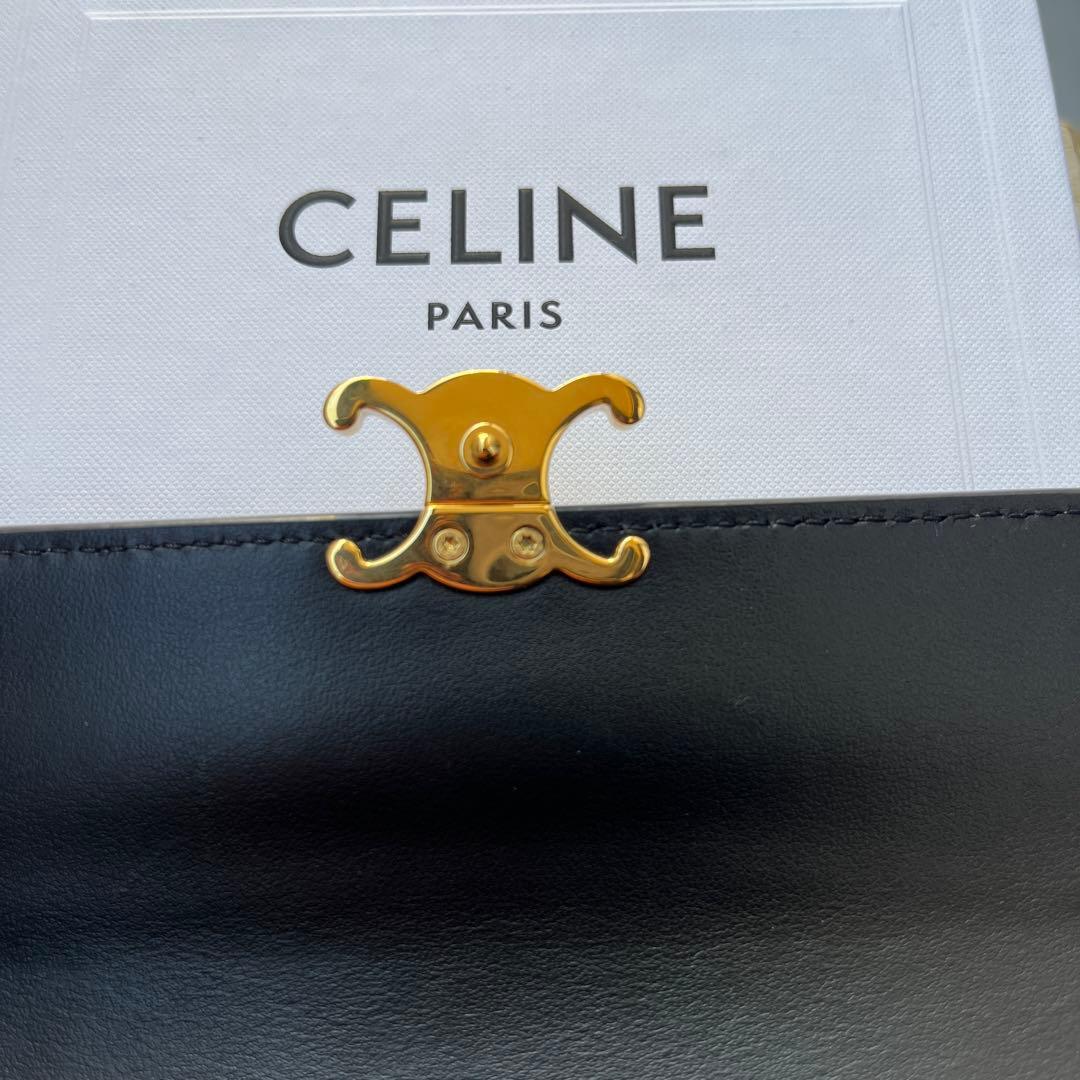 美品　使用期間わずかCELINE トリオンフ黒 レザー 長財布