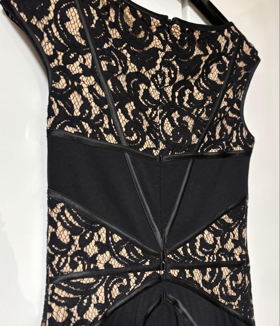 TADASHI SHOJI ブラックレースノースリーブタイトドレス