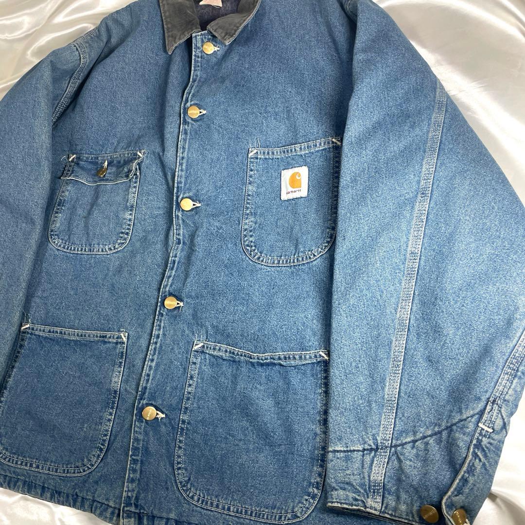 90’s カーハート　デニム　ブランケット　ミシガン　チョアジャケット