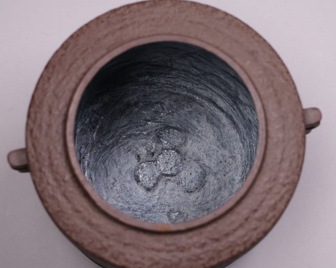 茶道具 釜師・佐藤清光 砂鉄 筒釜 共箱 風炉釜 吊釜 鉄釜【MA526