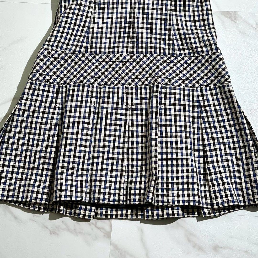 【極美品】バーバリーブルーレーベル キャミワンピース ギンガムチェック ベルト