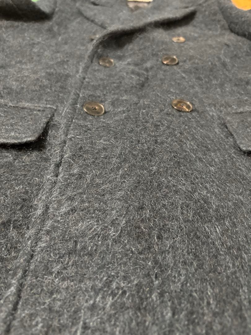 美品　【PUBLIC TOKYO】モヘア　シャギー　オーバーコート　ネイビー