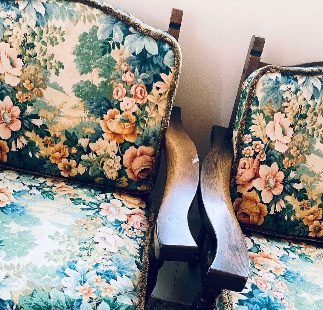 【美品！希少】コスガ家具① フラワー ヴィンテージ アンティーク　1人掛けチェア