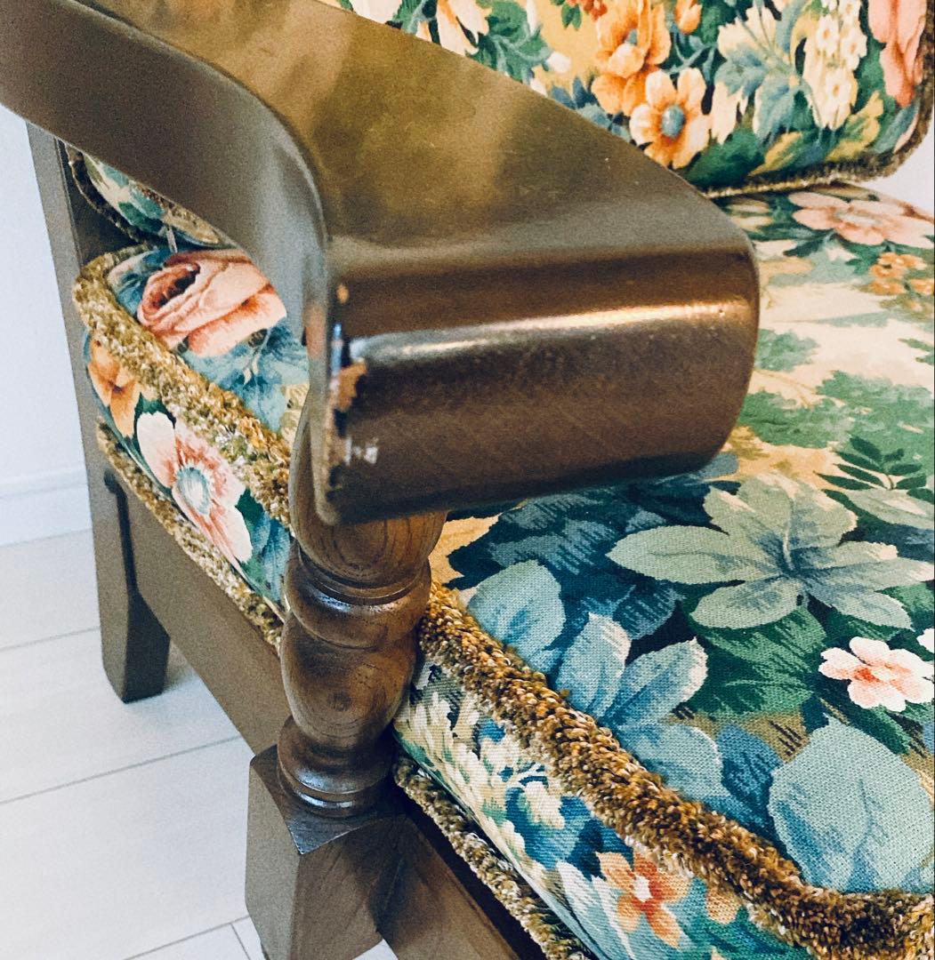 【美品！希少】コスガ家具① フラワー ヴィンテージ アンティーク　1人掛けチェア