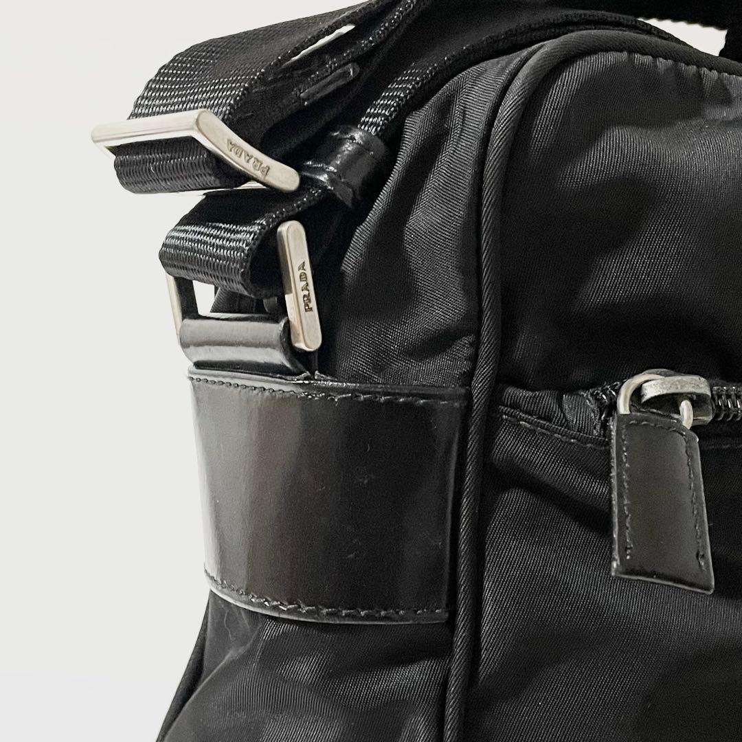 【良品】PRADA プラダ ショルダーバッグ ナイロン×レザー スクエア