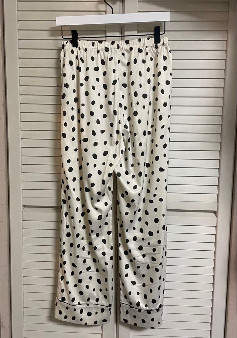 gelato pique ダルメシアンサテンシャツ・サテンロングパンツ　WHT