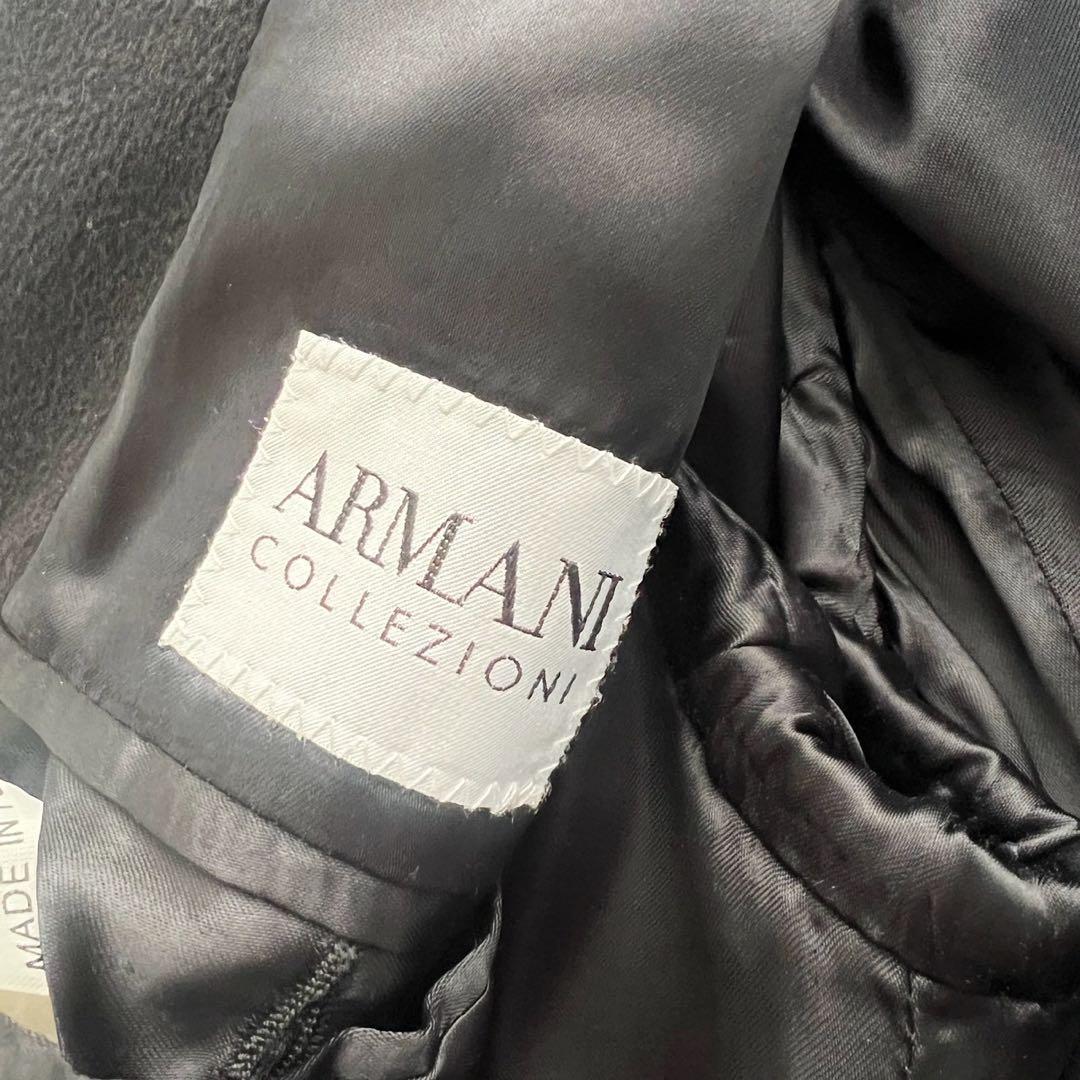 美品　アルマーニコレツォーニ チェスターコート ロング　カシミヤ100 黒　48