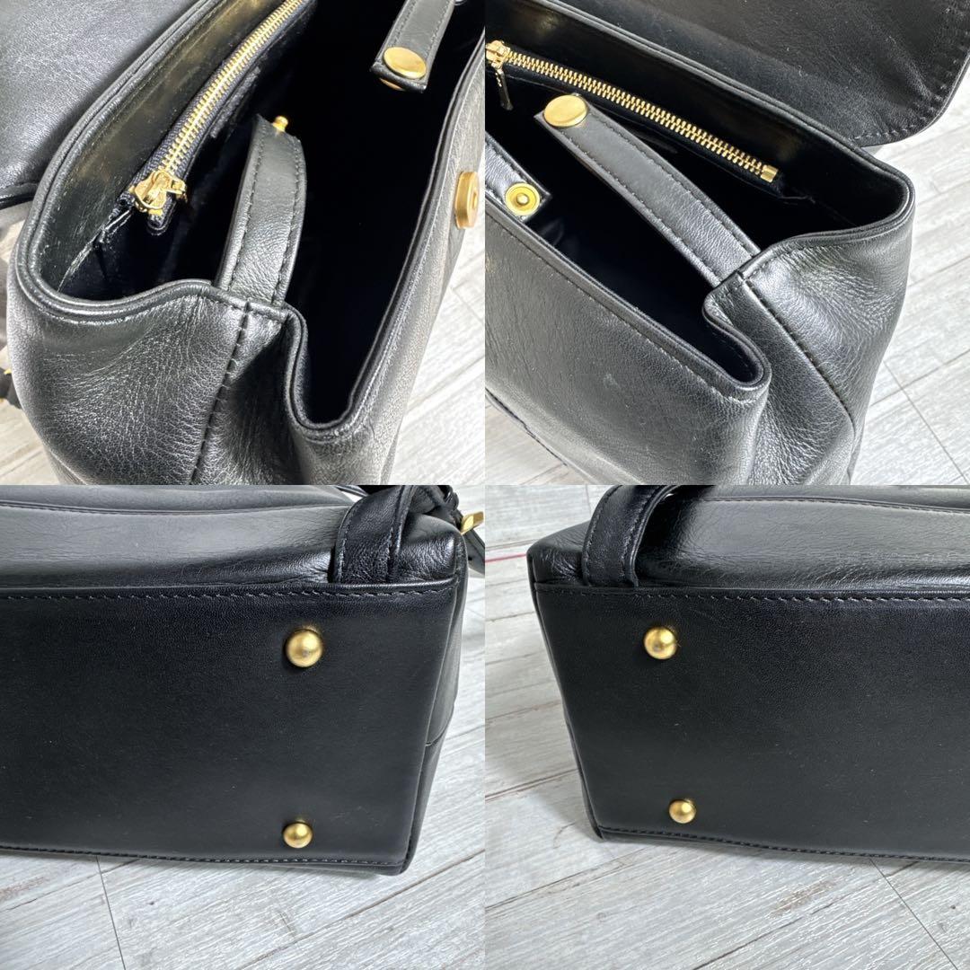 クレージュ　オールレザーリュック　バックパック ロゴ　ゴールド y2k