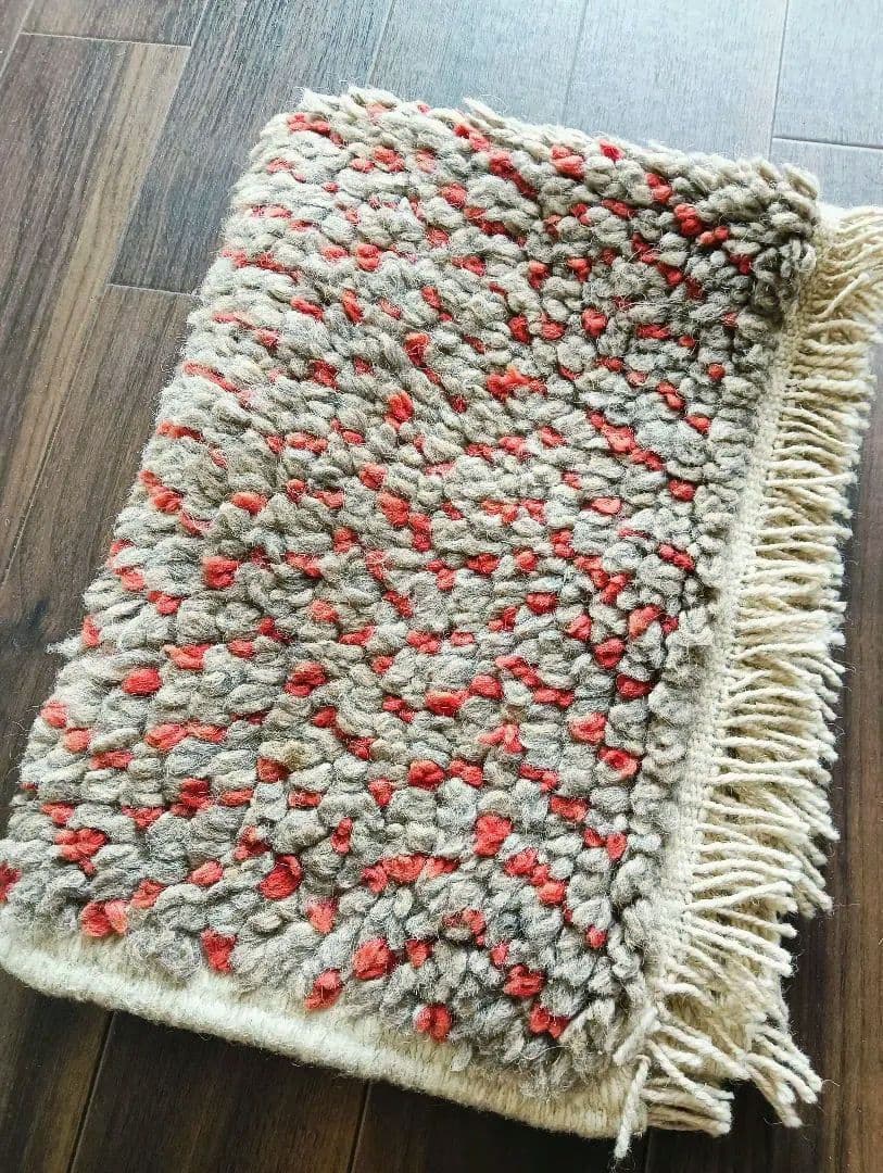 原毛色モロカンラグ　ビンテージラグ　ベニワレン　ペルシャラグ