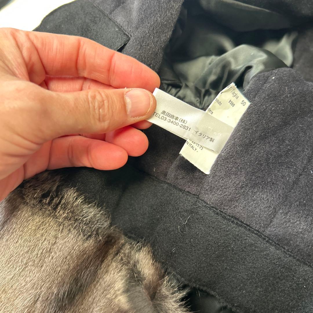 極美品　ヘルノ　HERNO ロングコート　100%カシミアブラック　裏地ミンク