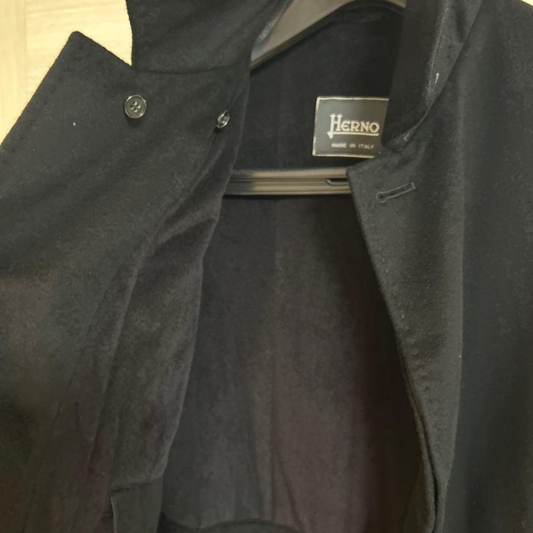 極美品　ヘルノ　HERNO ロングコート　100%カシミアブラック　裏地ミンク