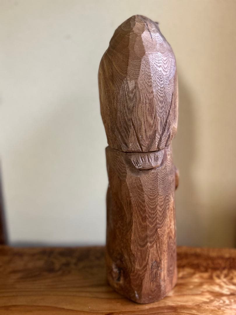 フクロウの木彫彫刻 大場貞義（貞光）作 【縁起物 希少逸品】送料込み