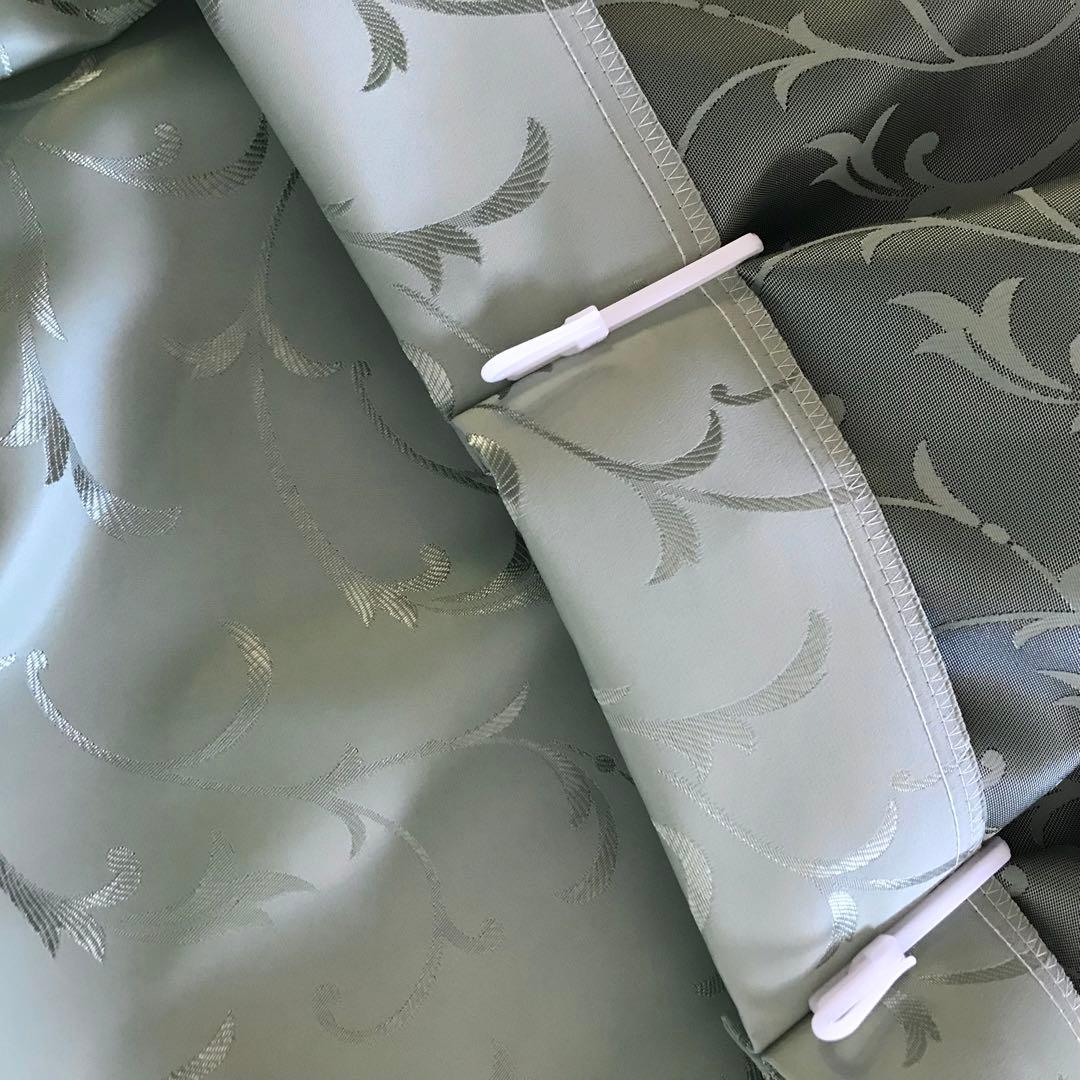 厚地カーテン 幅150cm×丈240cm2枚 グリーン