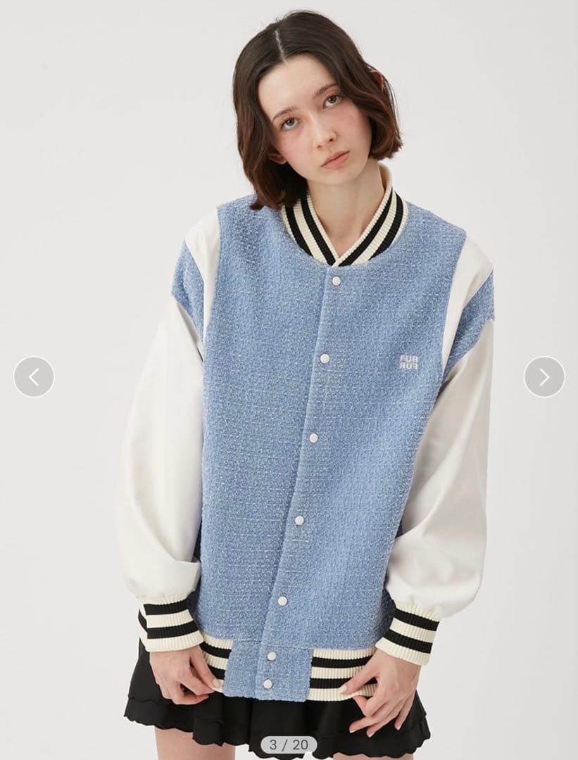 【新品】FURFUR　ツイードスタジャン　ブルー