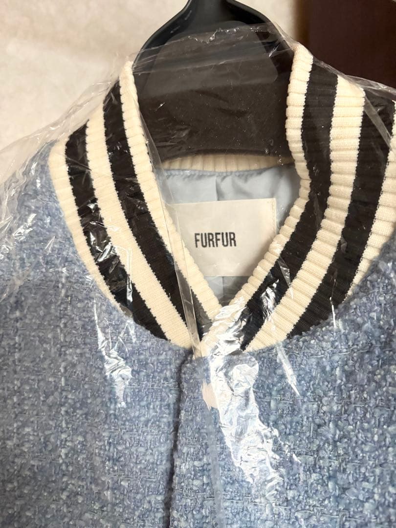 【新品】FURFUR　ツイードスタジャン　ブルー