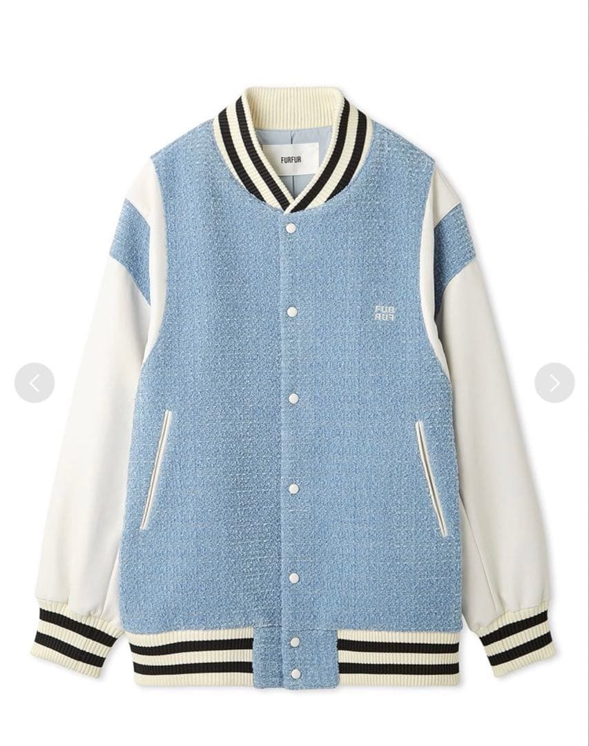 【新品】FURFUR　ツイードスタジャン　ブルー