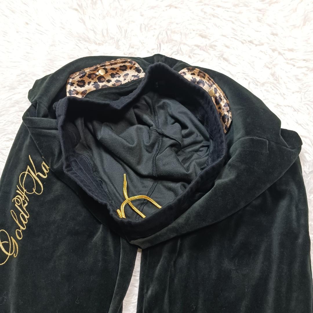 希少✨ 初期✨ 24カラッツ セットアップ レオパード ベロア 刺繍 黒 金