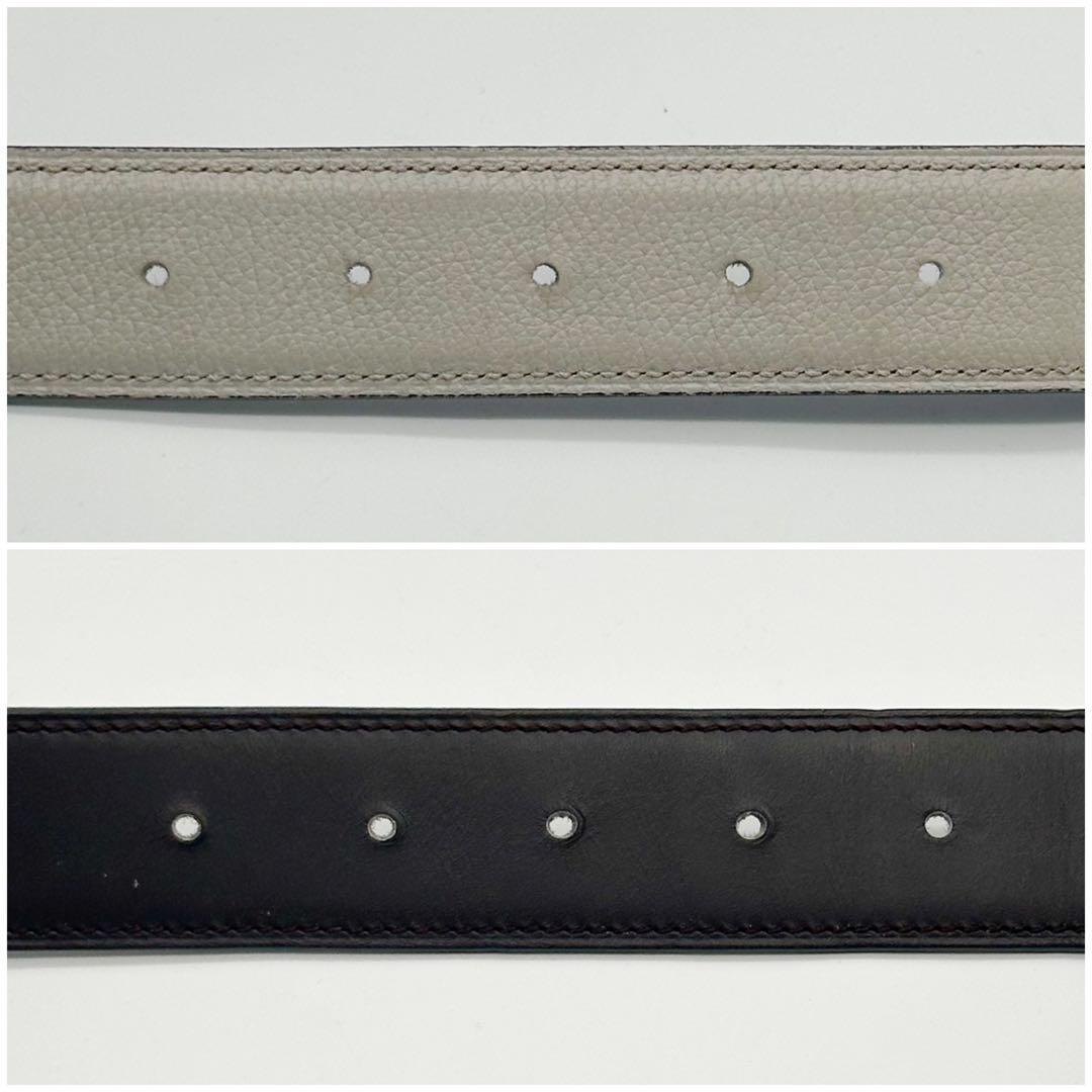 【激レア】エルメス コンスタンス リバーシブル ベルト　80 グレー ブラウン