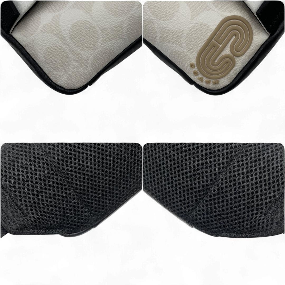 美品 COACH ボディバッグ PVCレザー ホワイト シグネチャー