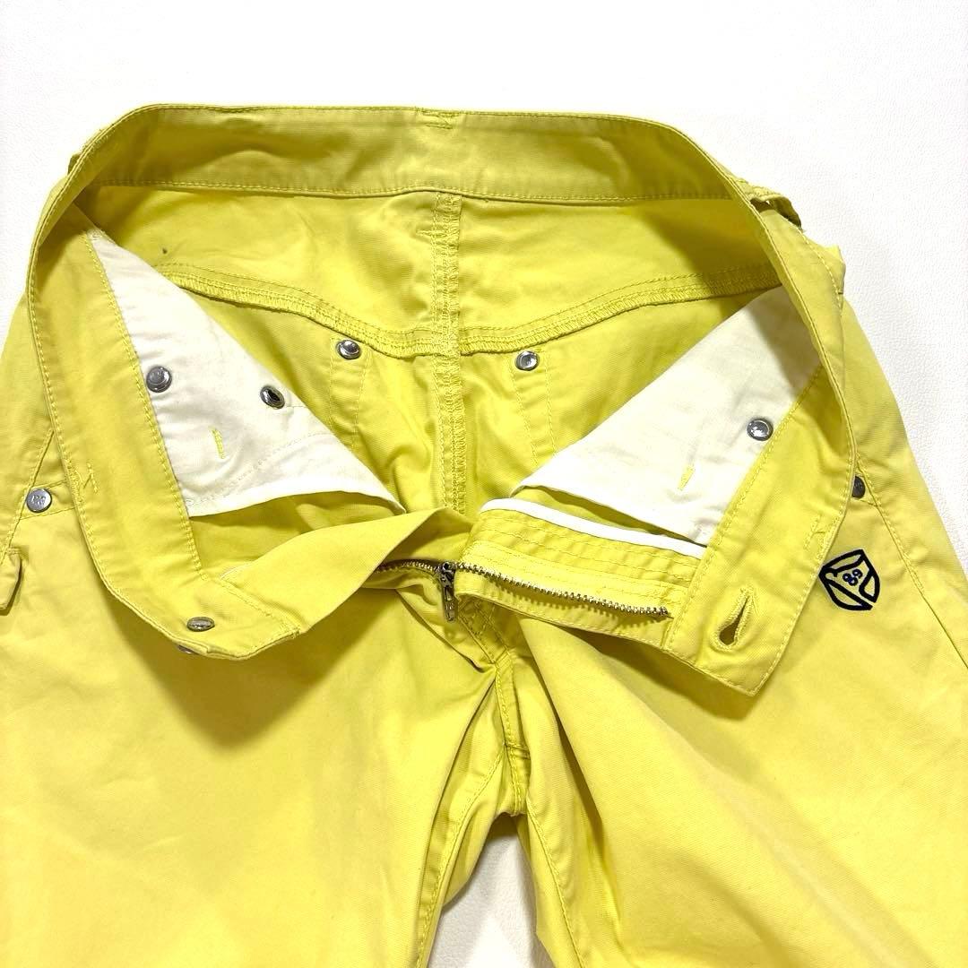 パーリーゲイツ　0/S ロングパンツ　イエロー系　バックロゴ　春夏　レディース