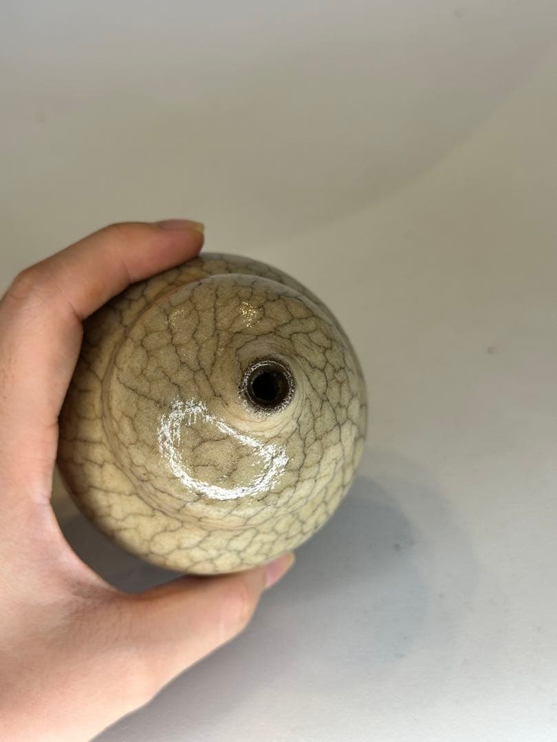 葫蘆形 香炉 陶器 開片釉 茶道具 香道具 置物 賞瓶 中国古陶