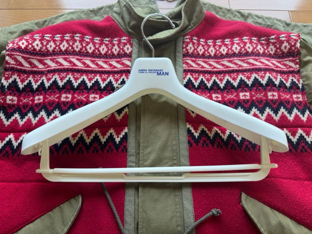 JUNYA WATANABE MAN ノルディック柄ニット モッズコート XS