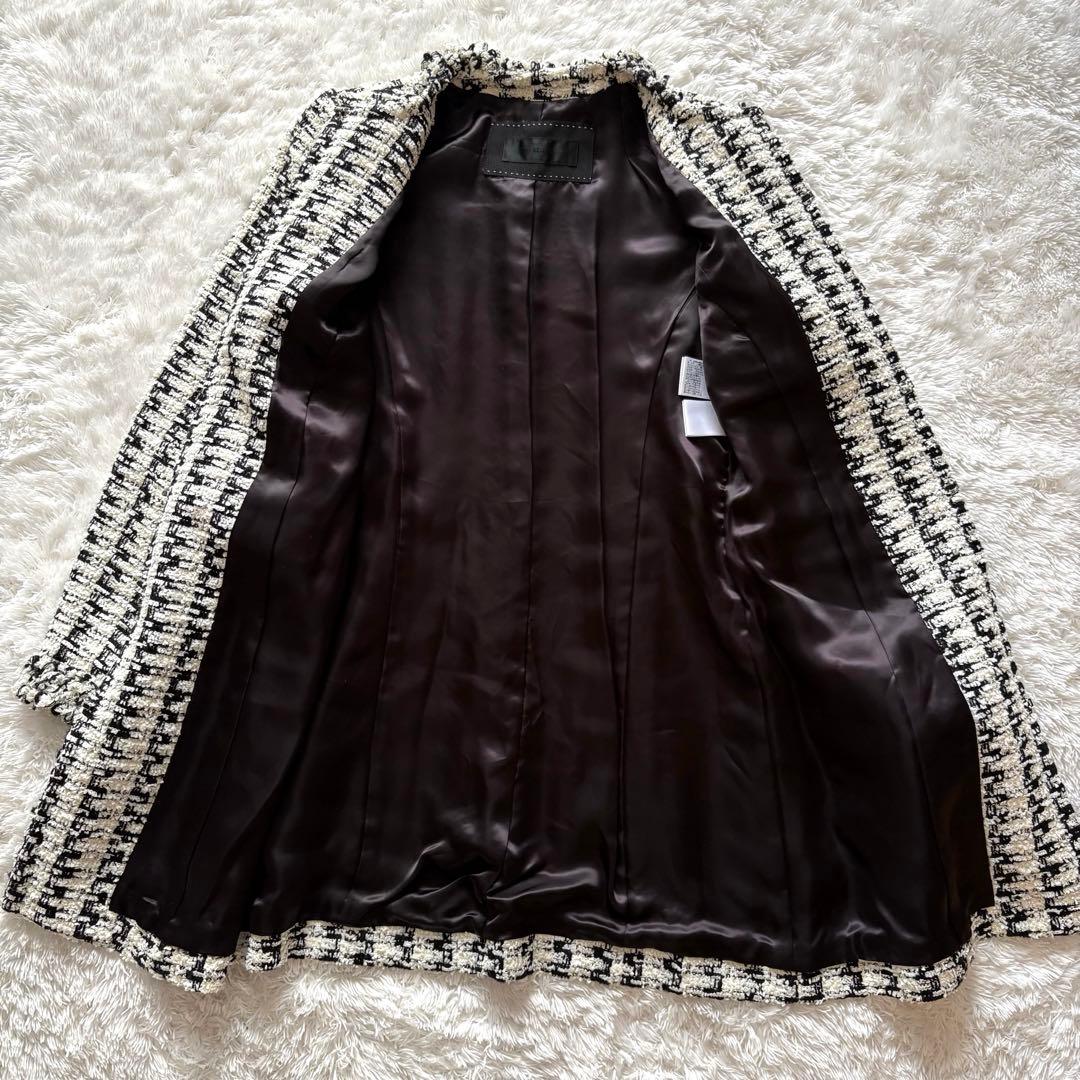 タグ付き未使用 TO BE CHIC ノーカラーツイードコート ジャケット 38