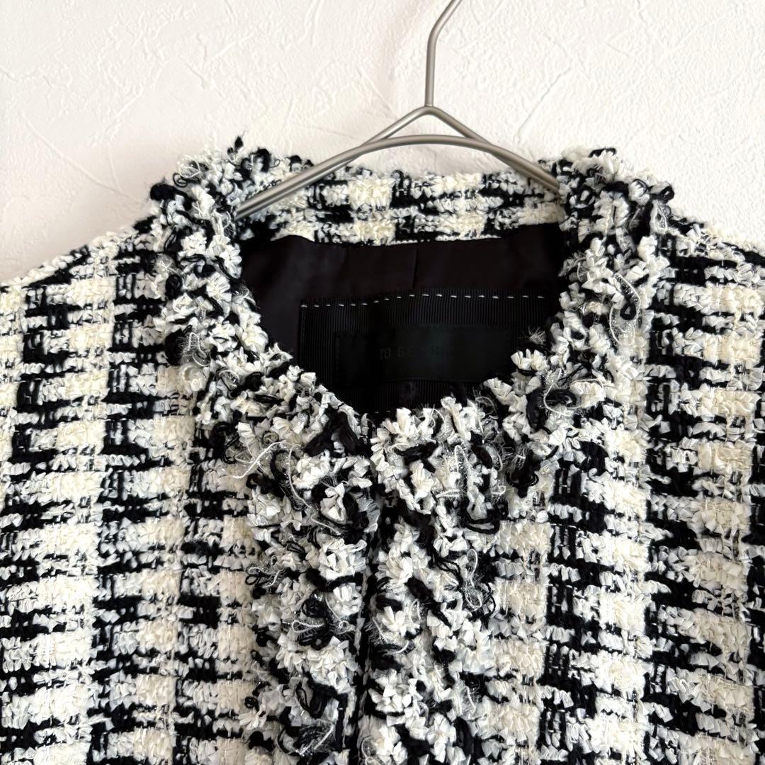 タグ付き未使用 TO BE CHIC ノーカラーツイードコート ジャケット 38