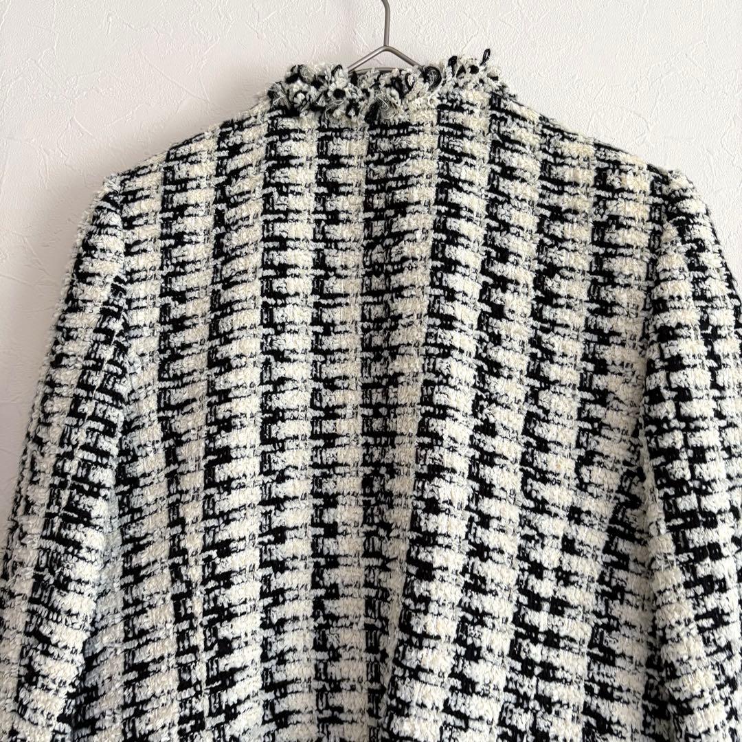 タグ付き未使用 TO BE CHIC ノーカラーツイードコート ジャケット 38
