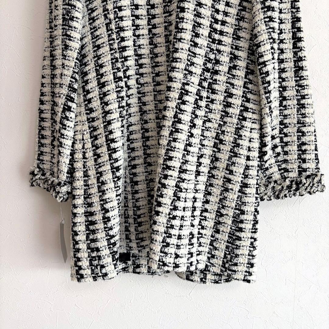 タグ付き未使用 TO BE CHIC ノーカラーツイードコート ジャケット 38