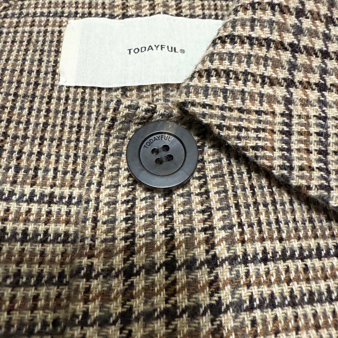 【極美品✨】TODAYFUL ステンカラーチェックコート　38