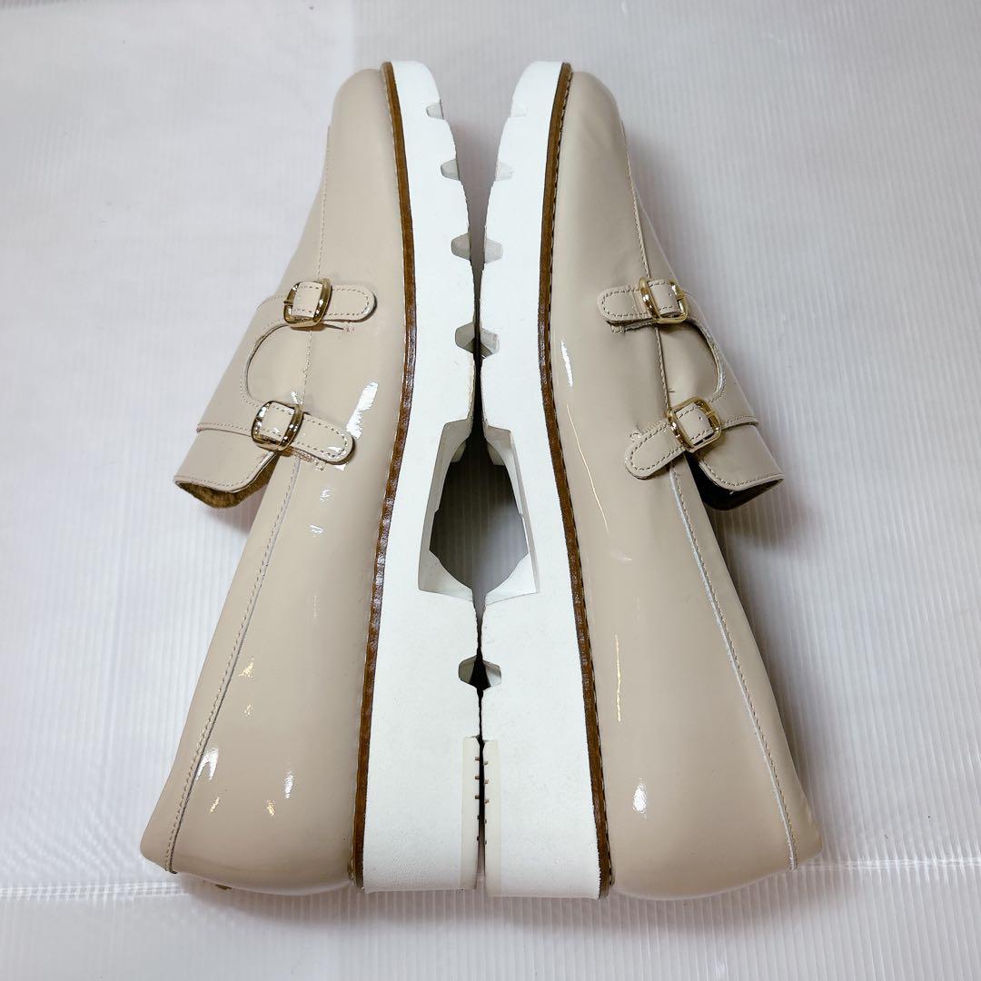 【極美品★25】アシックスウォーキング ペダラ レディースローファー エナメル