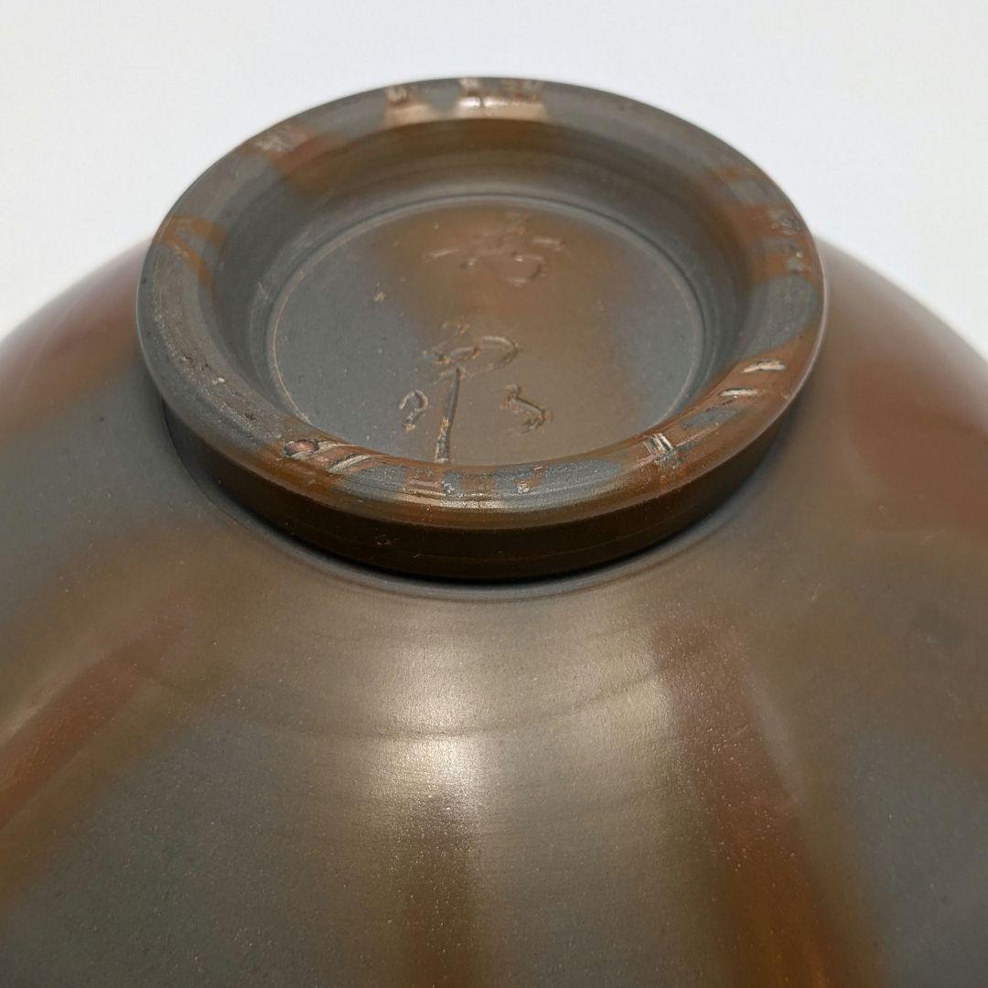 伝統工芸士柴岡秀泉 青備前緋襷茶盌 合箱 備前焼 抹茶