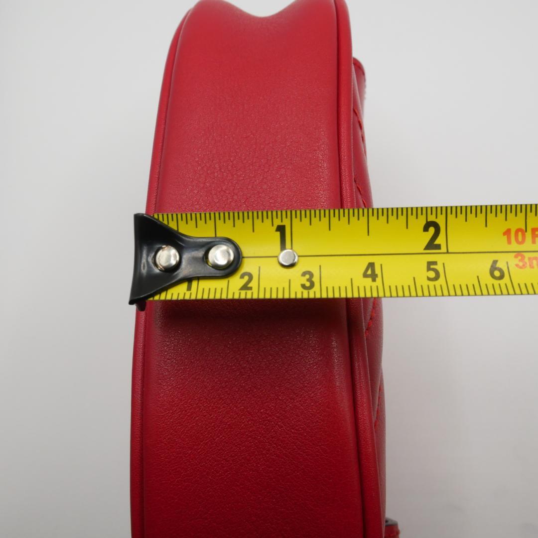 【美品】GUCCI GGマーモント　ボディバッグ　ウエストバッグ　レザー　レッド