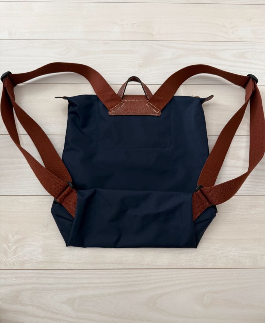 ロンシャン　リュック　ネイビー