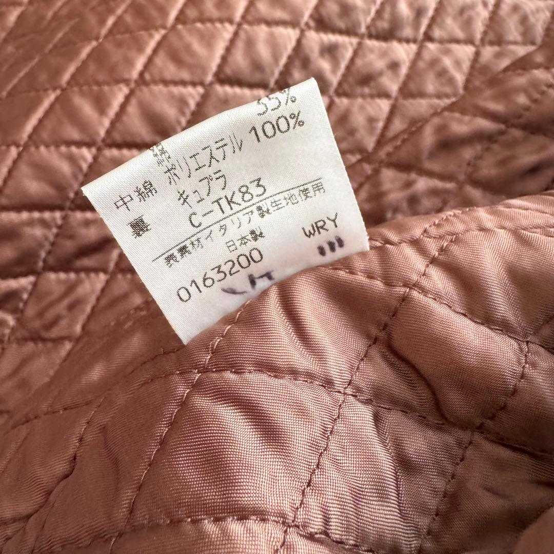 イブサンローラン　ロングコート　中綿コート　キルティング　金ボタン　36 茶色