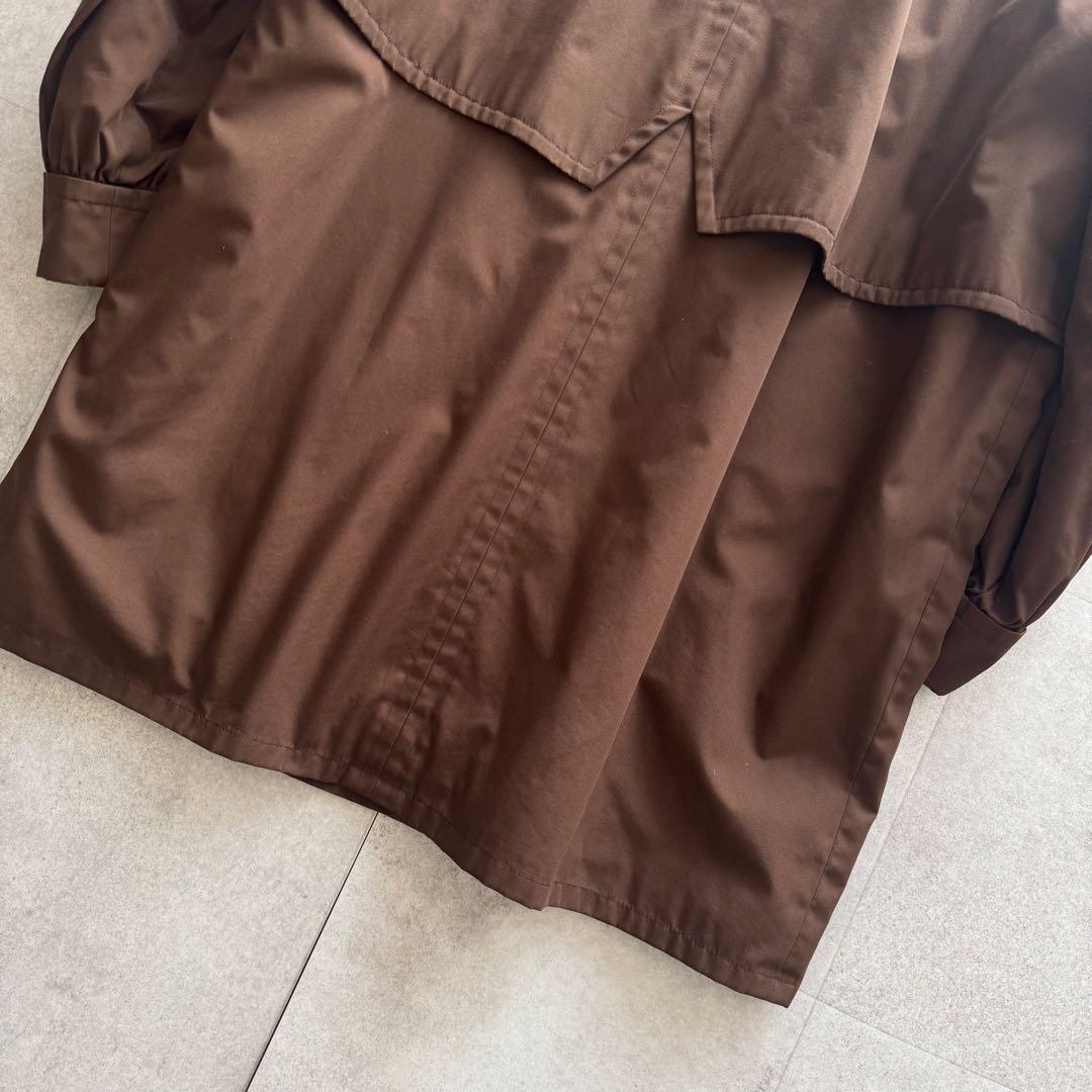 イブサンローラン　ロングコート　中綿コート　キルティング　金ボタン　36 茶色