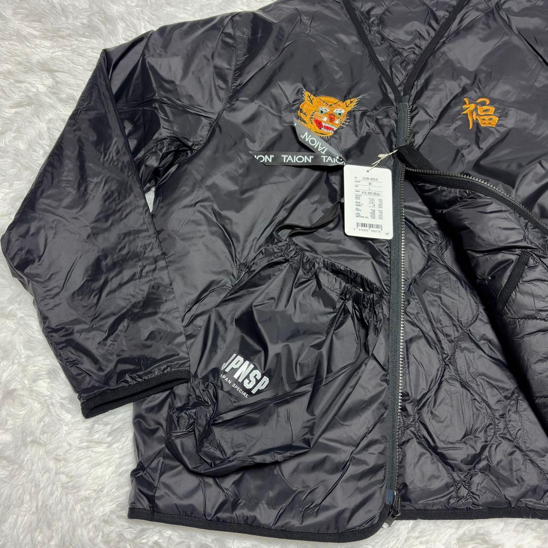 未使用 TAION タイオン リバーシブル ベトジャン ダウンジャケット 黒 L