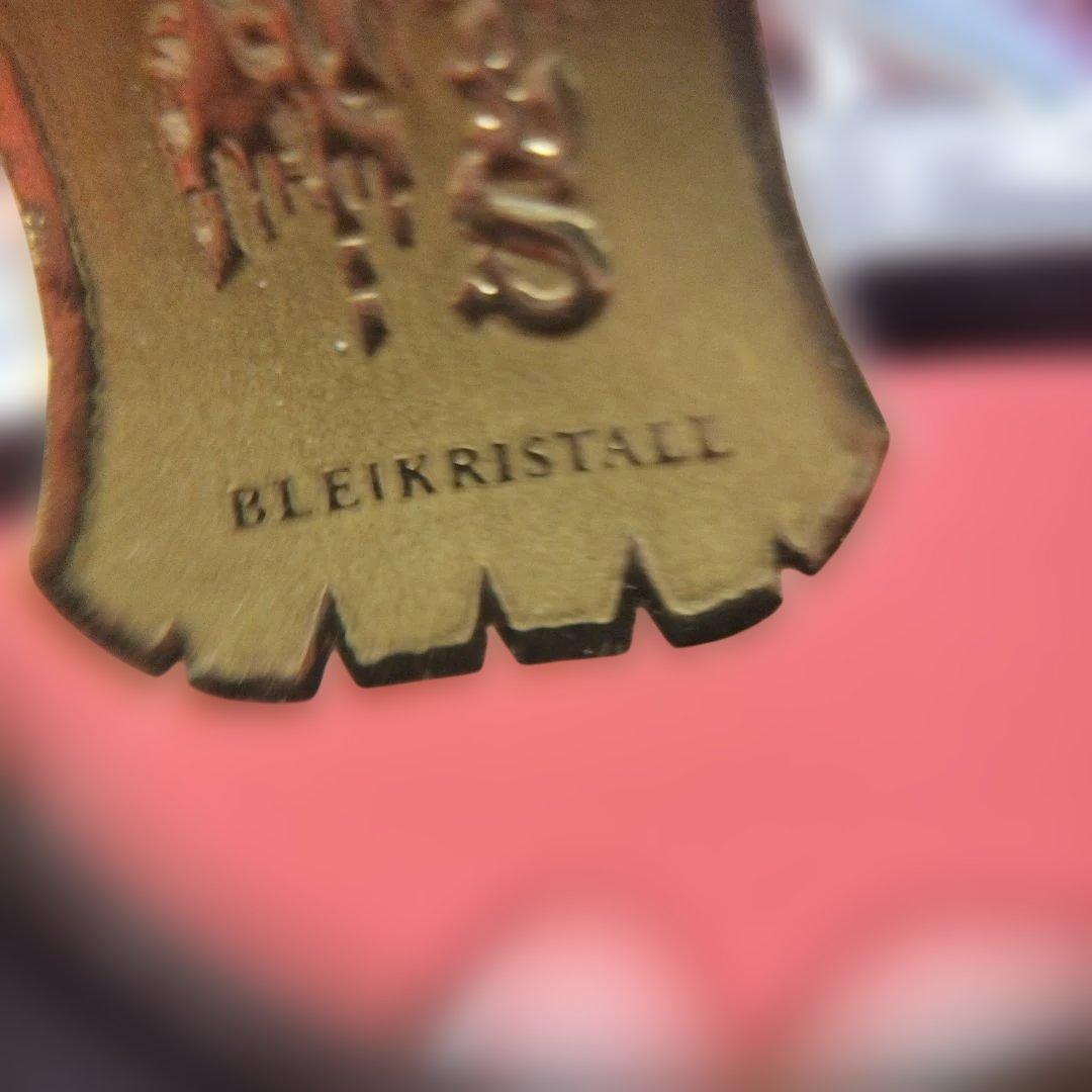 マイセンクリスタル ボール25cm 赤被せ バラ