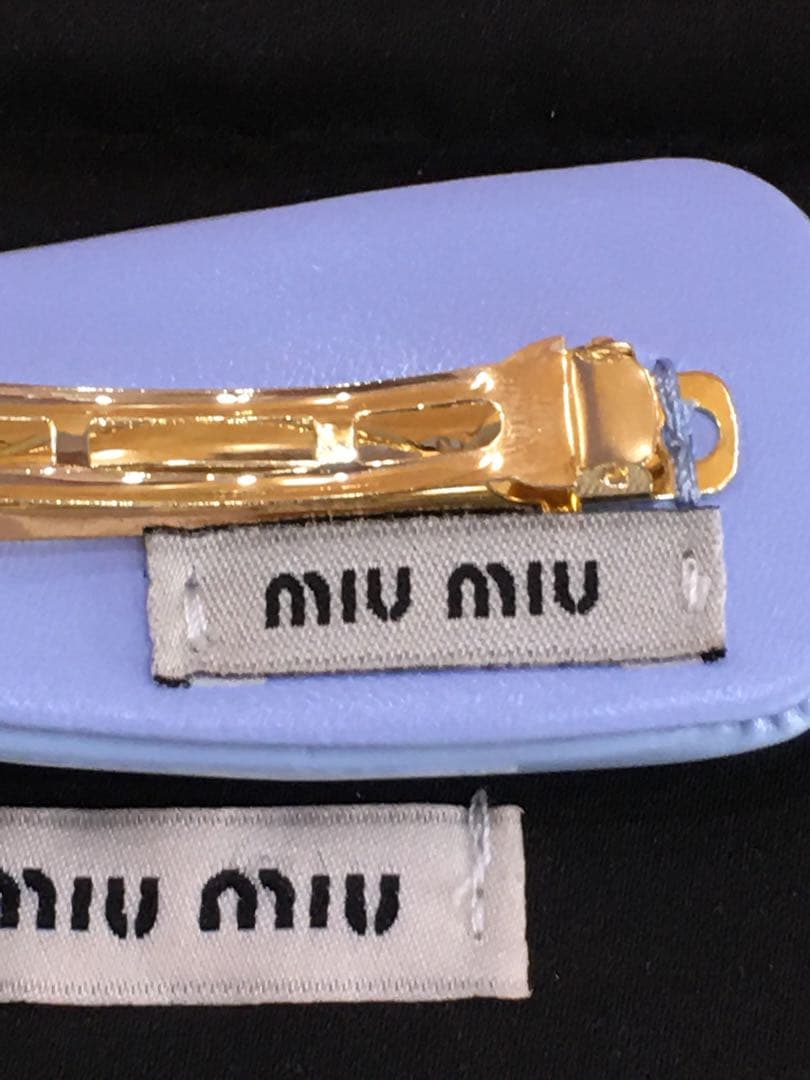 ミュウミュウ ヘアバレッタ ブルー楽天市場】バレッタ（ブランドミュウ